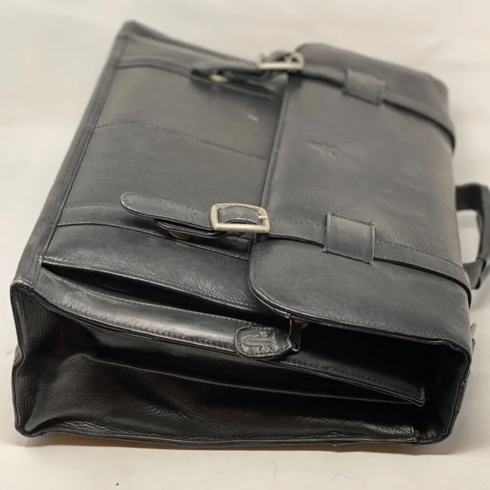 Frye Logan Briefcase Black Leather Business Laptop Bag Messenger
